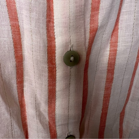 Chico's Orange and White Tunic with Vertical Stripes - Picture 4 of 6